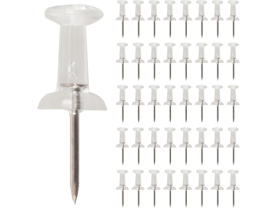 300 Chinchetas Transparentes De 3/8 De Pulgada Para Pizarra De Corcho O Para Oficina.
