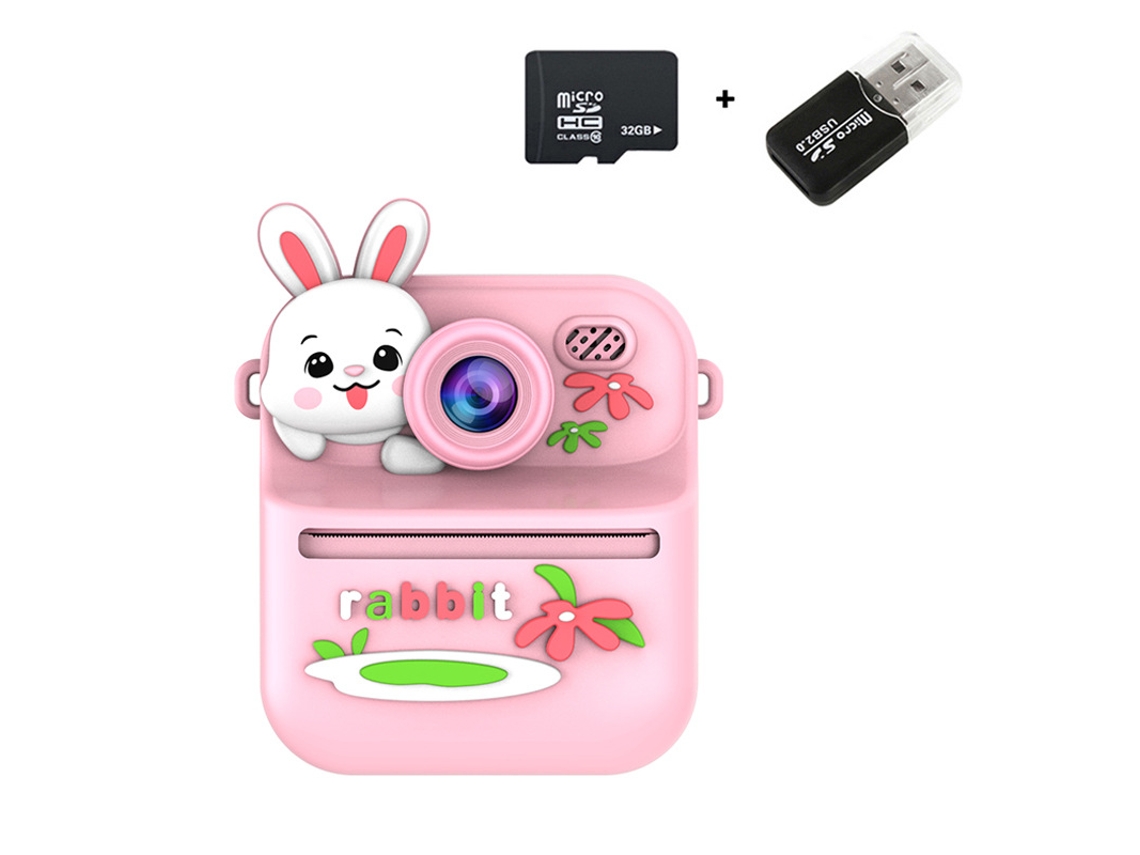 Cámara instantánea Eifson S1, pantalla IPS de 2,4 pulgadas, lente dual, grabadora de video HD (Pink Rabbit)