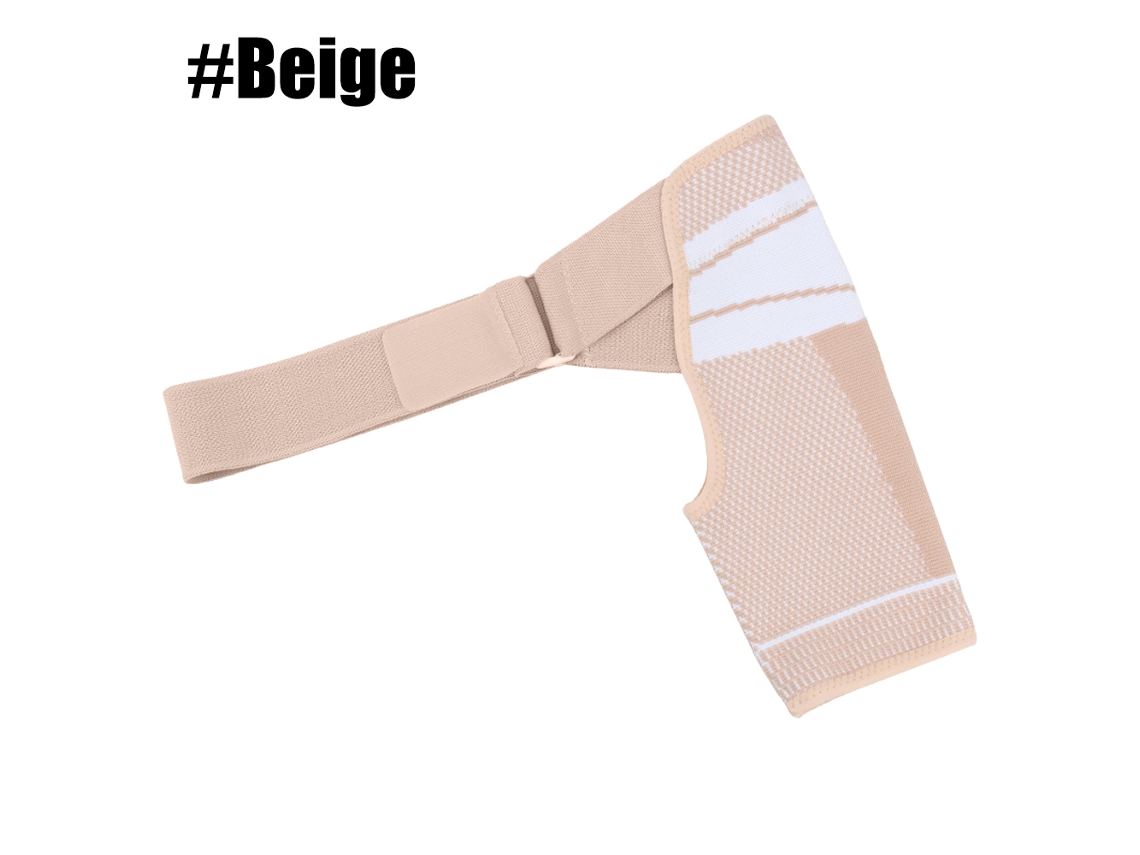 Soporte de hombro de una pieza, manga de compresión ajustable para el brazo (beige L/XL)