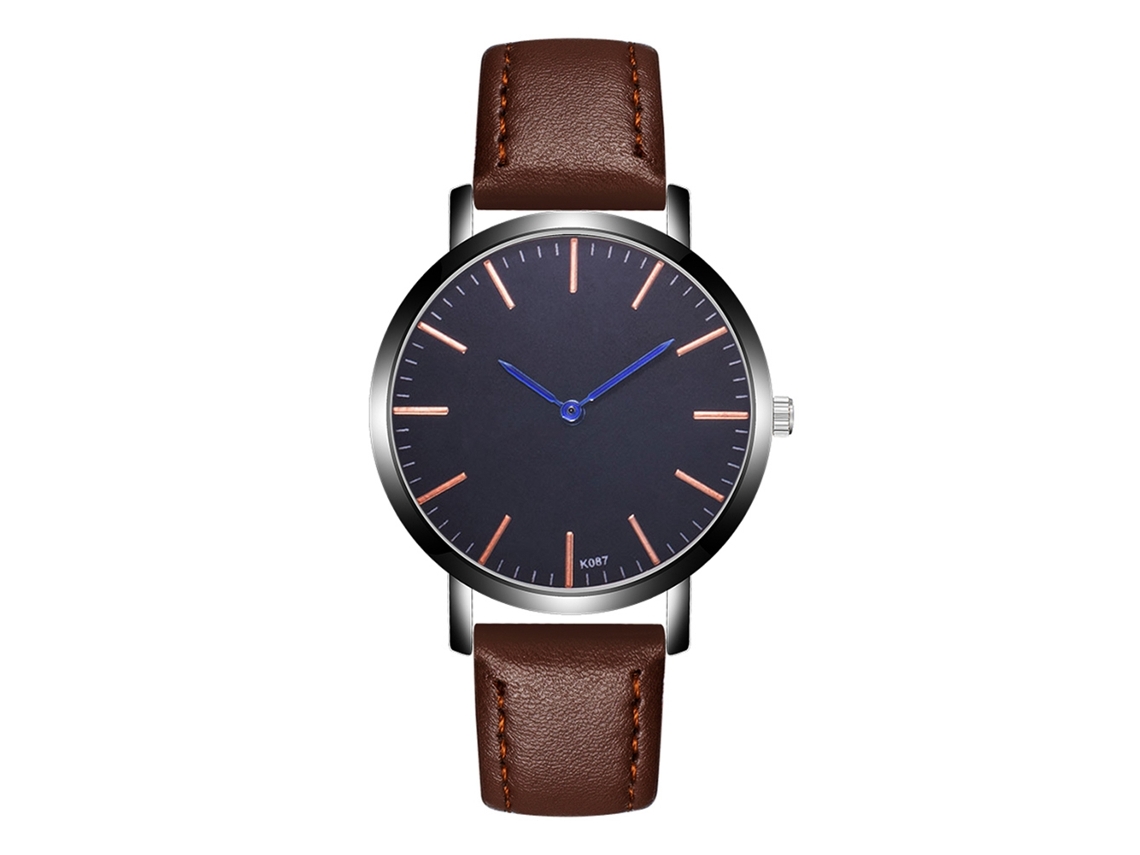 Reloj Hombre Zhoulianfa Cuarzo Analógico Correa Pu Café Oscuro