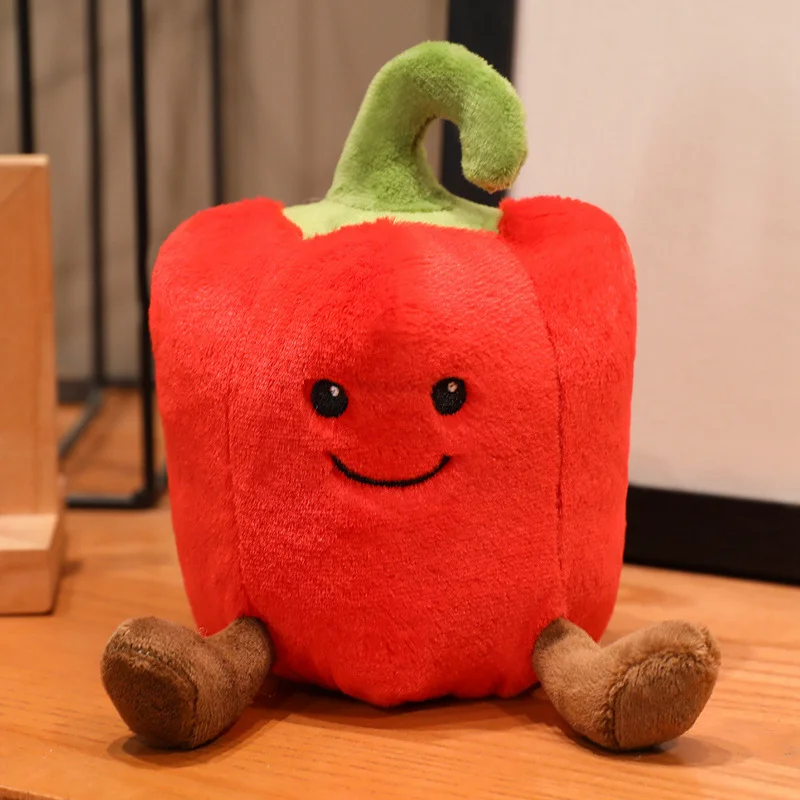 (rojo, 15 Cm) Lindo Peluche De Chile Frutal Para Niños