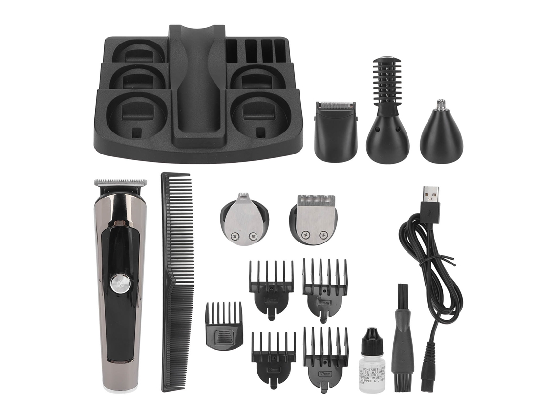 2026-afeitadora Eléctrica De Pelo Ipx7 Impermeable Recargável Com 5 Pentes Guiadores Para Barba E Cabelo Nasal