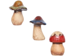 Figuras De Setas De Cerámica Inoomp Para Jardín, 3 Piezas, Decoración De Jardín A La Intemperie Para Uso Exterior,