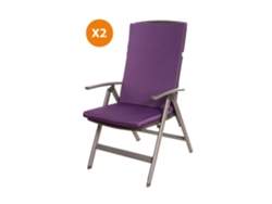 Cojín para silla 2 ud Cojín 110x47x4cm violeta oscuro cojín para silla de exterior Cojín de asiento con respaldo alto SETGARDEN