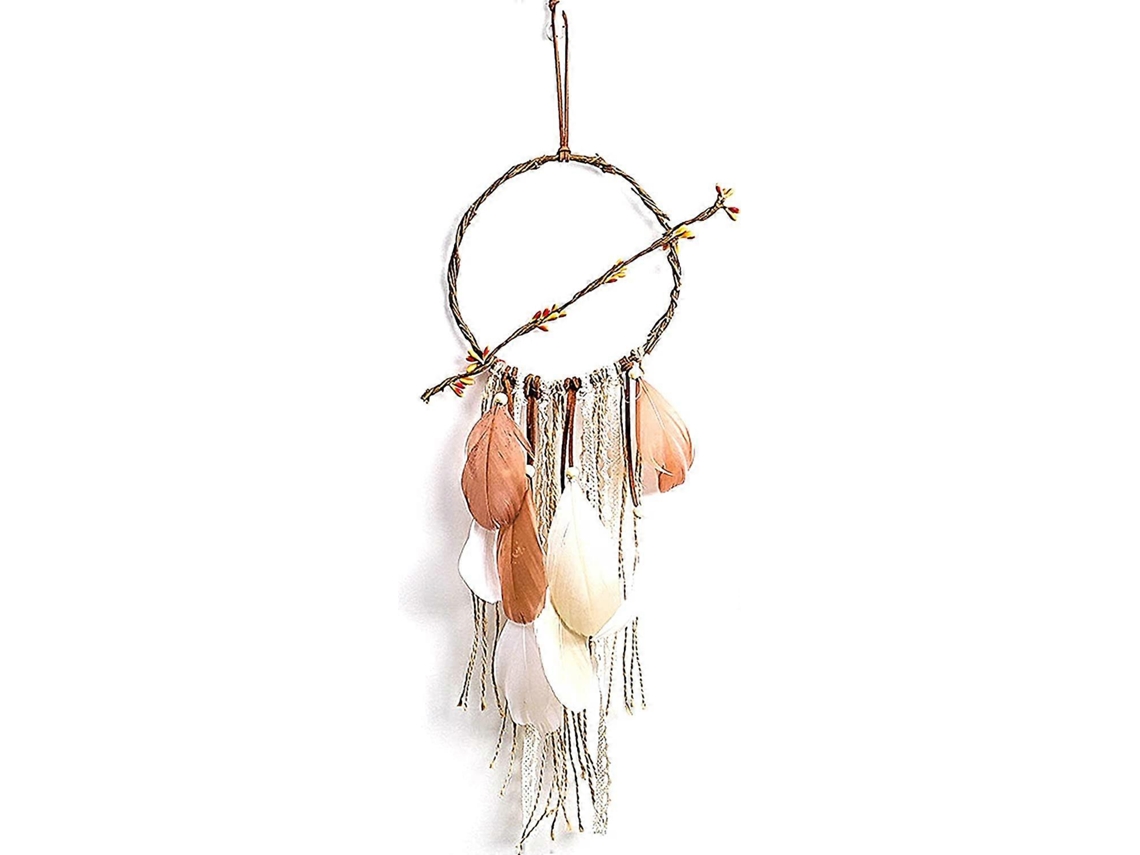 Rebe-atrapasueños Hecho A Mano Con Plumas Y Ramas, Diseño De Loto, Decoración De Pared Ideal Para Hogar Y Regalo