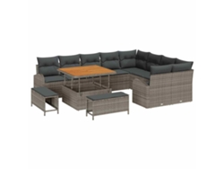 Maison Exclusive - Conjunto De Sofás De Jardín 12 Pcs Gris Ratán Sintético