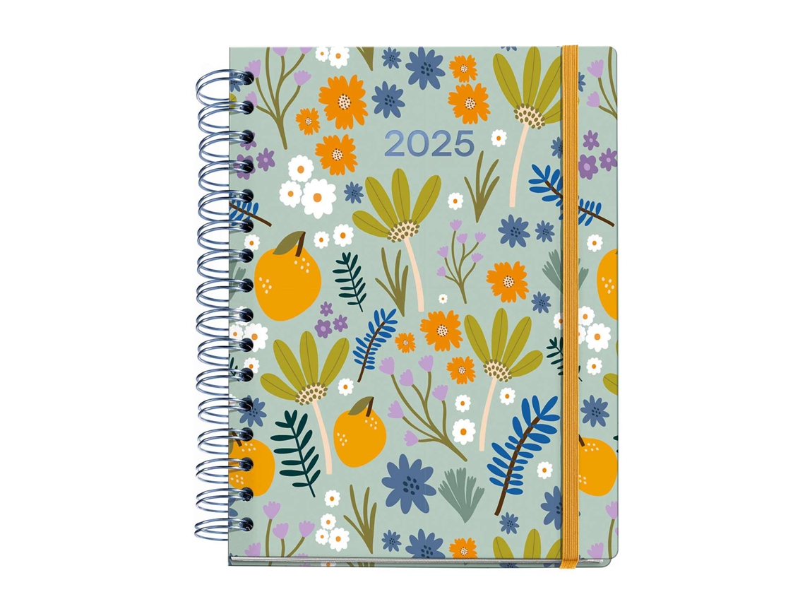 Agenda Semanal A5 2025 MIQUELRIUS Plus Picnic Limón Espiral con Elástico 34289