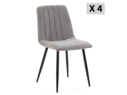 Conjunto de 4 Cadeiras Sagi Estofadas Cinza VS VENTA-STOCK 45 x 56 x 84