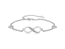 Pulsera De Tobillo De Plata 925 Con Diseño Infinito Ajustable Para Mujeres Y Niñas Joyería De Pie Regalo Plata