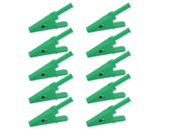10 Pinzas De Prueba De Energía Con Apertura De 20 Mm, Buena Conductividad, Seguras, Con Conector De 4 Mm, Color Verde.