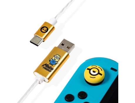 Cable Usb Tipo C Led Y Grips Nintendo Switch Minions