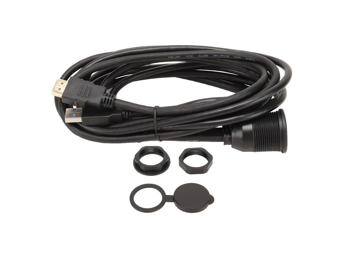 Cable De Extensión De Montaje Empotrado Con Dos Puertos Usb 3.0 E Interfaz Hdmi Para Coche