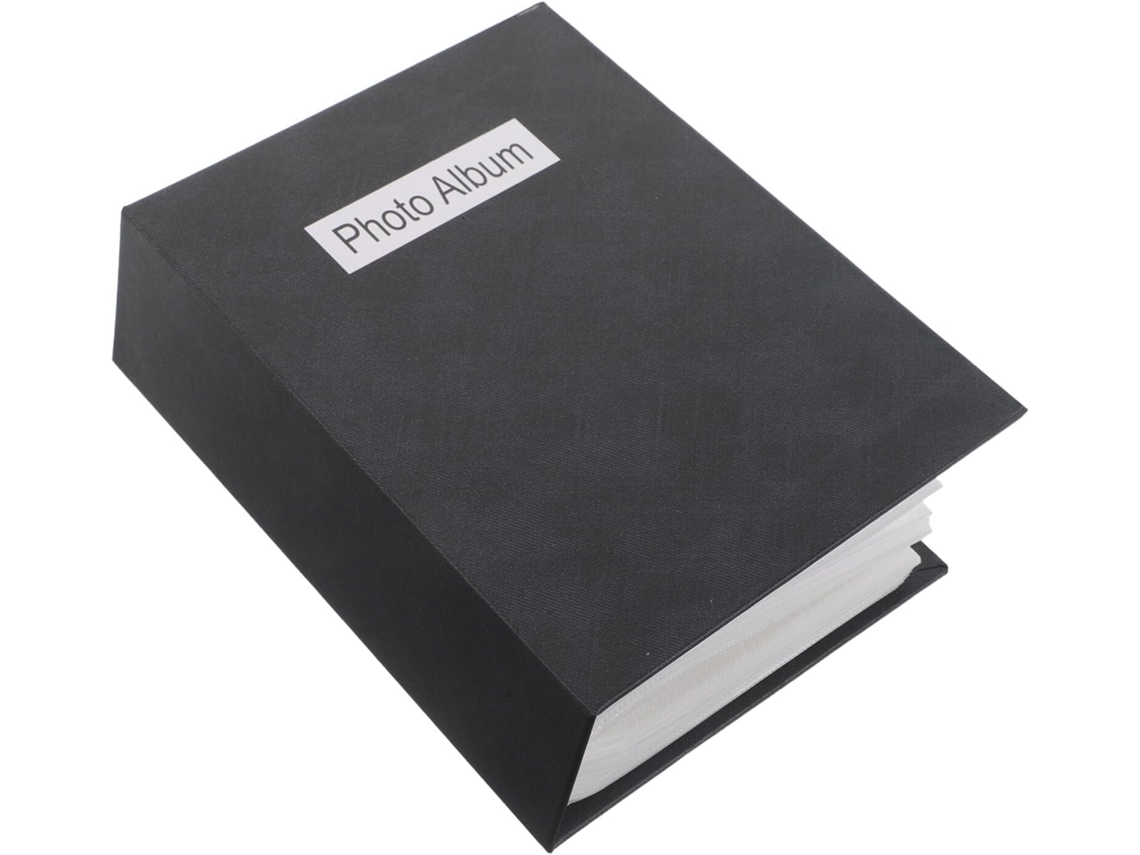 Mini álbum de fotos, negro, 100 compartimentos, páginas de cartón, hojas protectoras, ideal para archivar y conservar recuerdos, GOKOCO