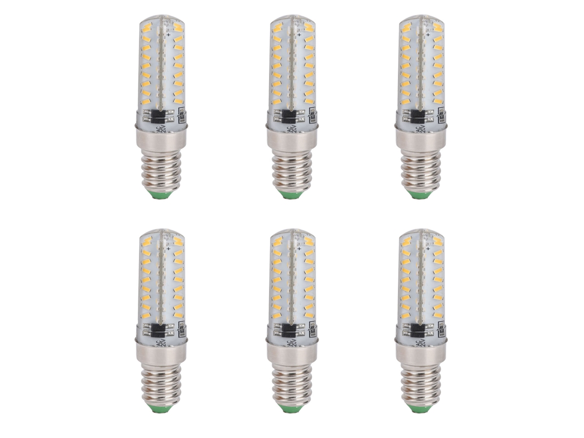 6 Bombillas Led Pequeñas De 72 Led, Casquillo E14, 5 W, Silicona, Para Lámparas Techo Y Mesa, Ideale