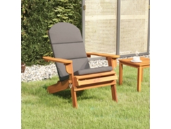 Silla De Jardín | Silla De Exterior | Sillon Jardín Adirondack Con Cojines Madera Maciza Acacia Wsd56407