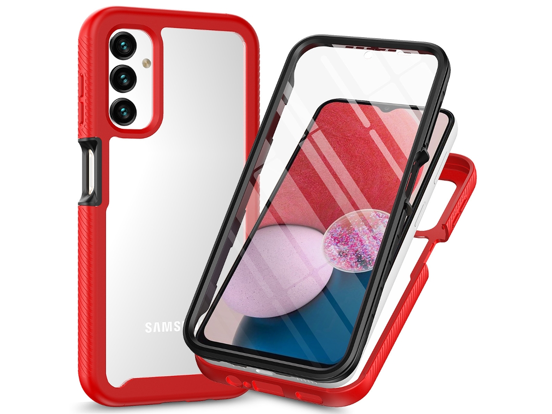 Protetor De Tela Céu Estrelado Com Película Pet Integradavermelho Brilhante - Samsungsung Galaxy A14 4g