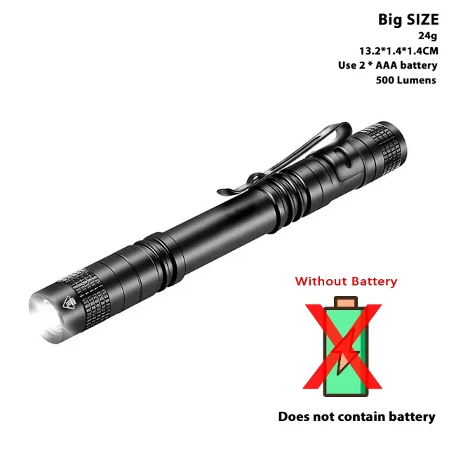 Mini linterna táctica tipo bolígrafo para pesca, LED portátil para dentista, EDC, senderismo, camping y emergencias. Aeuzwr