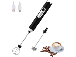 2026-batidora De Leche Eléctrica Portátil Con 2 Cabezales, Batidor De Café Con Carga Usb Recargable, Negro
