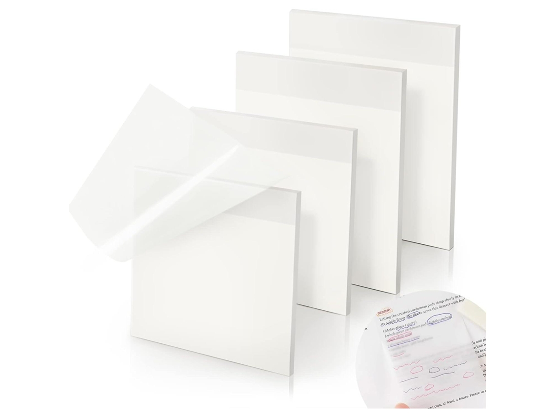 (200 Hojas) Notas Adhesivas Autoadhesivas Transparentes, 70 Mm X 95 Mm, Autoadhesivas, Impermeables