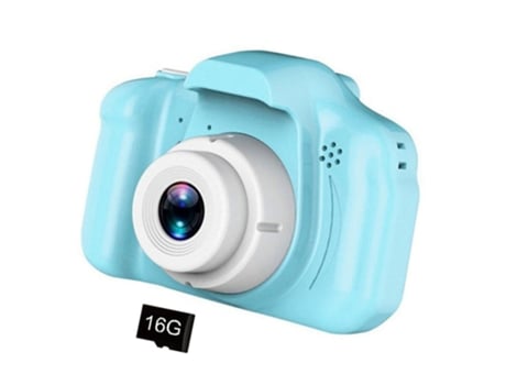 Cámara Fotográfica Infantil SLOWMOOSE Digital Cartoon 2 Pulgadas HD USB Recargable (Tarjeta de Memória 16 GB - Azul)