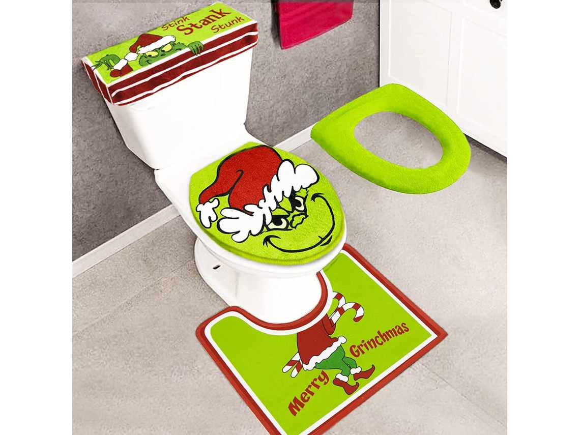 Juego de 4 asientos de inodoro Grinch Jortmrd