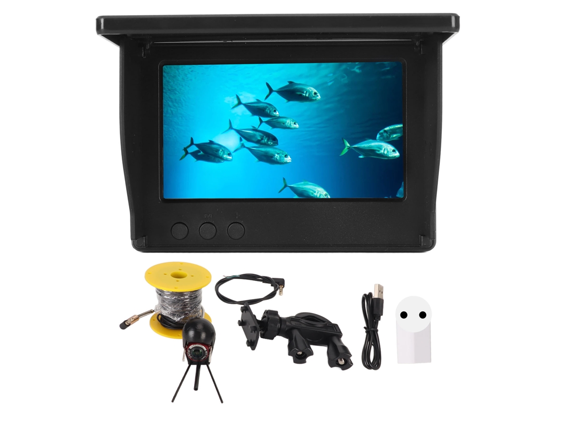 Detector De Peces Con Pantalla Ips De 4,3 Pulgadas, Cámara De Pesca Gran Angular De 195°, Resistente Al Agua Ip68 Hasta 30 M, Enchufe Europeo.