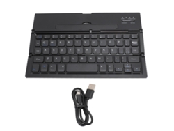 Teclado Bluetooth Dobrável Portátil Com Suporte Para Celular Tablets Laptops Dispositivos Ios Android Windows