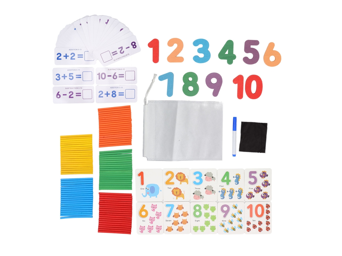 Juguete Educativo De Matemáticas Con Palitos Para Contar Y Tarjetas Coloridas Para Niños De 3 Años En Adelante.