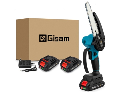 Sierra Eléctrica Para Cortar Madera Sin Cable 1500W-88V/198Vf Incluye 2 Baterías y Cargador GISAN