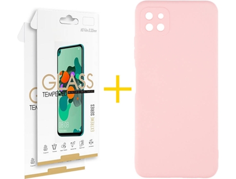 Carcasa + 2 Protectores de Pantalla para Oppo A73 5G SKYHE Rosa Pastel