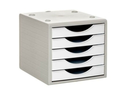 Archivador Modular Archivo 2000 ArchivoTec Serie 4000 Gris 5 cajones Din A4 Blanco (34 x 27 x 26 cm)