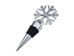 Tapón reutilizable para botellas con forma de copo de nieve, fabricado en aleación de zinc, para sellar al vacío. Nostalgia88