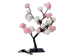 Lámpara De Noche Decorativa Rosa Simulada Con Interruptor Usb Y Base Plástica Desmontable Led