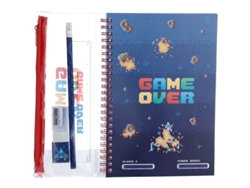 Libreta con Anillas y Estuche con 6 Artículos de Papelería - Game Over PUCKATOR