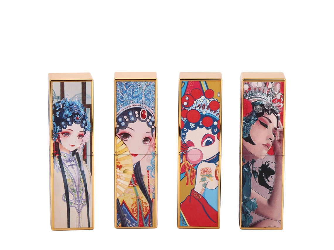 4pcs Tubos De Batom/lápis De Labios Diy China Style Com Fecho Magnético 3.5g