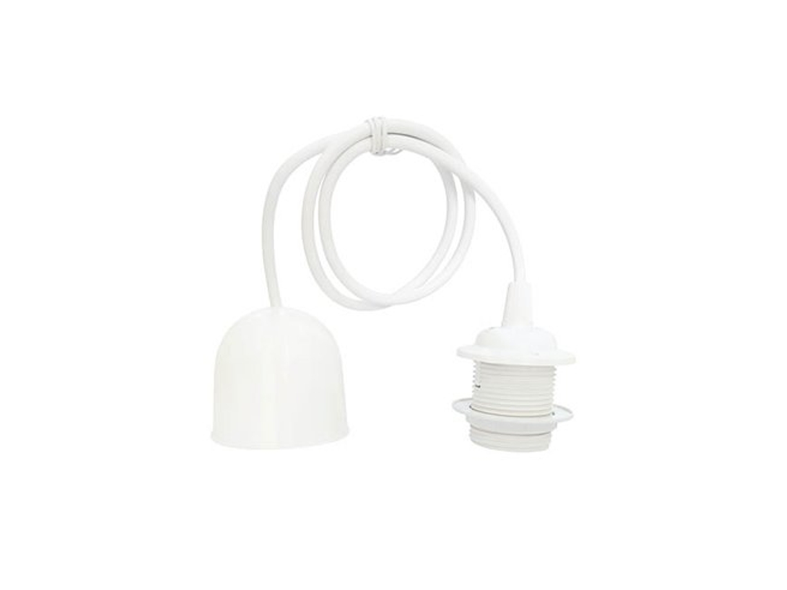 Lámpara colgante Cuval E27 de 1 m, color blanco GSC