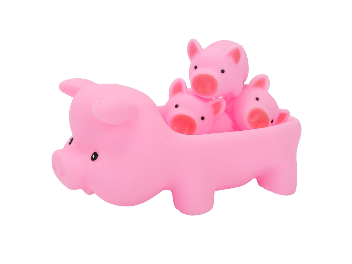 4 Juguetes De Baño De Pvc Con Forma De Cerdito Rosa Chillón Para Niños, Ideales Para Jugar En La Piscina.