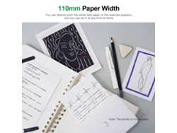 Rollo De Papel Térmico Sin Adhesivo De 110x30 Mm Para Pooli L3, 3 Rollos, Libre De Bpa, 10 Años De Garantía.
