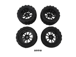 4 Neumáticos Para Coche Rc Con Llanta De 10 Radios Y Tornillos M4 Para Coches Rc A Escala 1/10 (uso Universal)