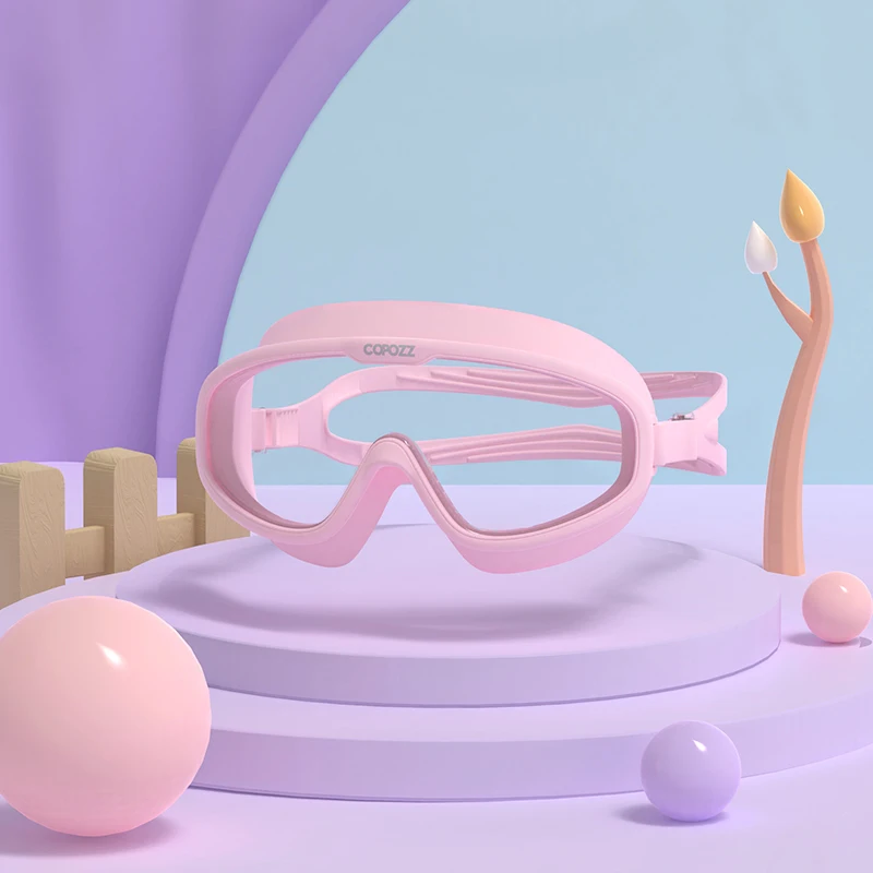 Gafas De Natación Infantiles De Silicona Ajustables E Impermeables (rosa), Antivaho, Con Protección Uv Y Montura Grande.