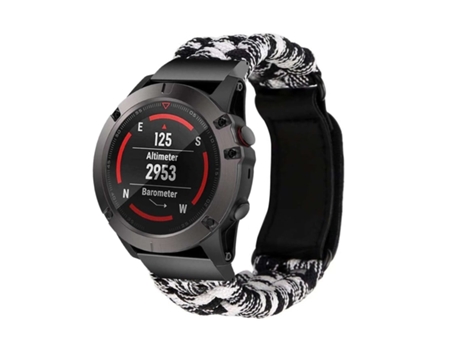 Pulsera de Alambre Trenzado para Garmin Forerunner 955 Blanco y Negro VEANXIN