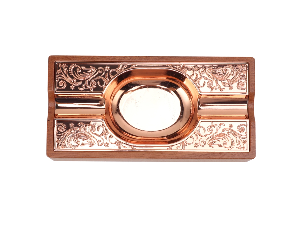 Cenicero Portátil De Lujo Estilo Retro Para Puros, Fabricado En Madera Maciza Y Metal, Ideal Para Patio Y Hogar.