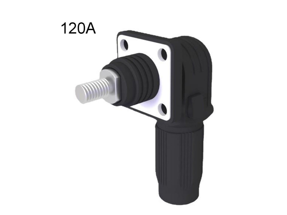 Conector de almacenamiento de energía Vylara 120/200 A, enchufe rápido, ignífugo.