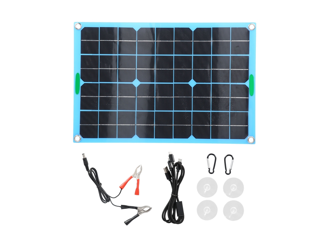 Panel Solar Portátil De Silicio Monocristalino De 20 W Con Puerto Usb Para Carga De Baterías.