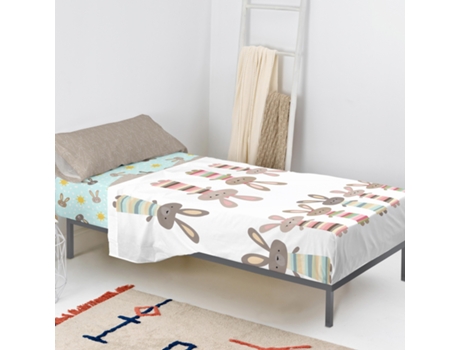 Juego de Sábana HAPPYFRIDAY Rabbit family Cama 105 (180x270 cm)
