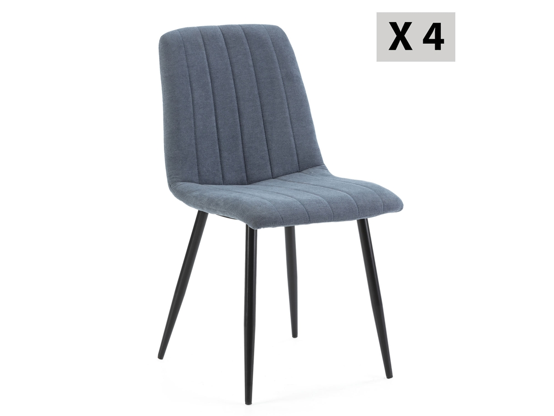 Conjunto de 4 Cadeiras Sagi Estofadas Azul VS VENTA-STOCK 45 x 56 x 84