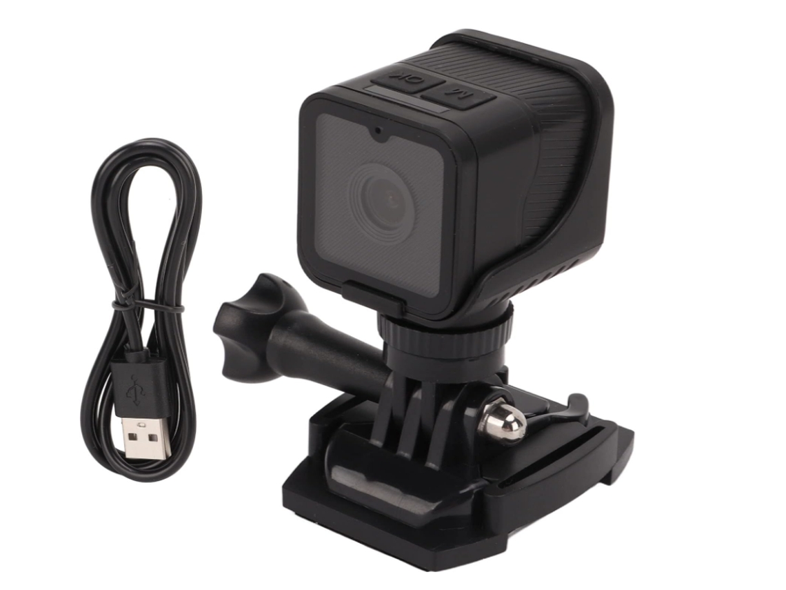 Cámara de acción Wifi Mini cámara inalámbrica portátil 1080P con micrófono Vista en tiempo real Soporte de pantalla para teléfono móvil/tarjeta TF BISBISOOUS