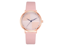 Reloj De Pulsera De Cuarzo Para Mujer Con Correa De Piel Sintética, Estilo Moderno, Metal, Oro Rosa, Morado.