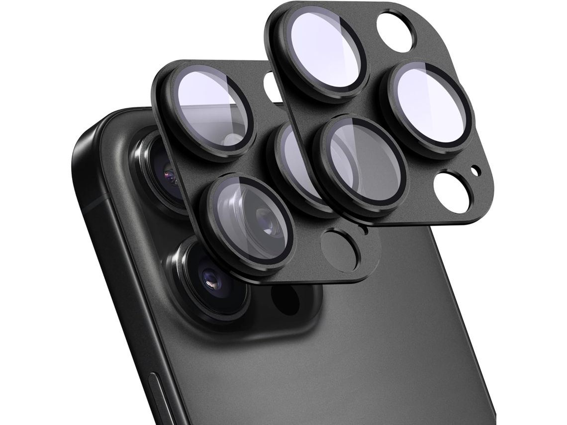 Protector de pantalla Yuysan para iPhone 13 Pro/13 Pro Max, cristal templado + aleación (negro)