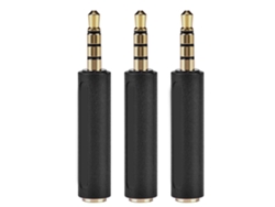 Adaptador De Auriculares Omtp A Ctia De 3.5mm Convertidor De Audio 3 Unidades Negro